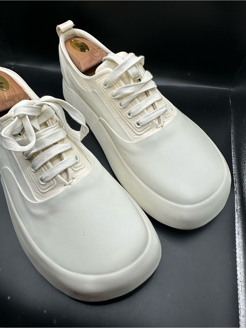 Ambush Minimalist Leather and Rubber White Platform Sneakers EU44 - Picture 3 of 13